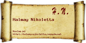 Halmay Nikoletta névjegykártya