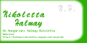 nikoletta halmay business card